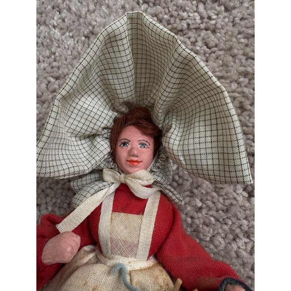 Vintage Cornish Bal Maiden Doll W Bonnet,Apron Shallowpool Handicrafts - Picture 3 of 11